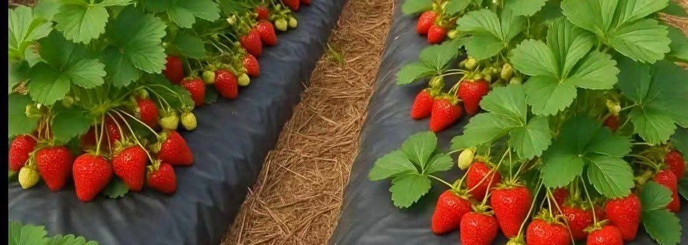 Owen Farm strawberry field rows